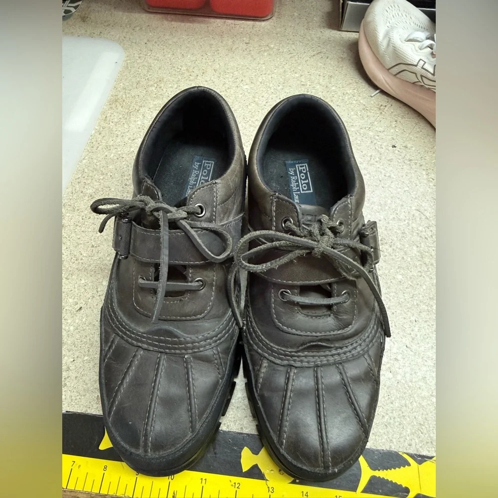 Polo by Ralph Lauren black Leather Lace-Up Oxfords size 10